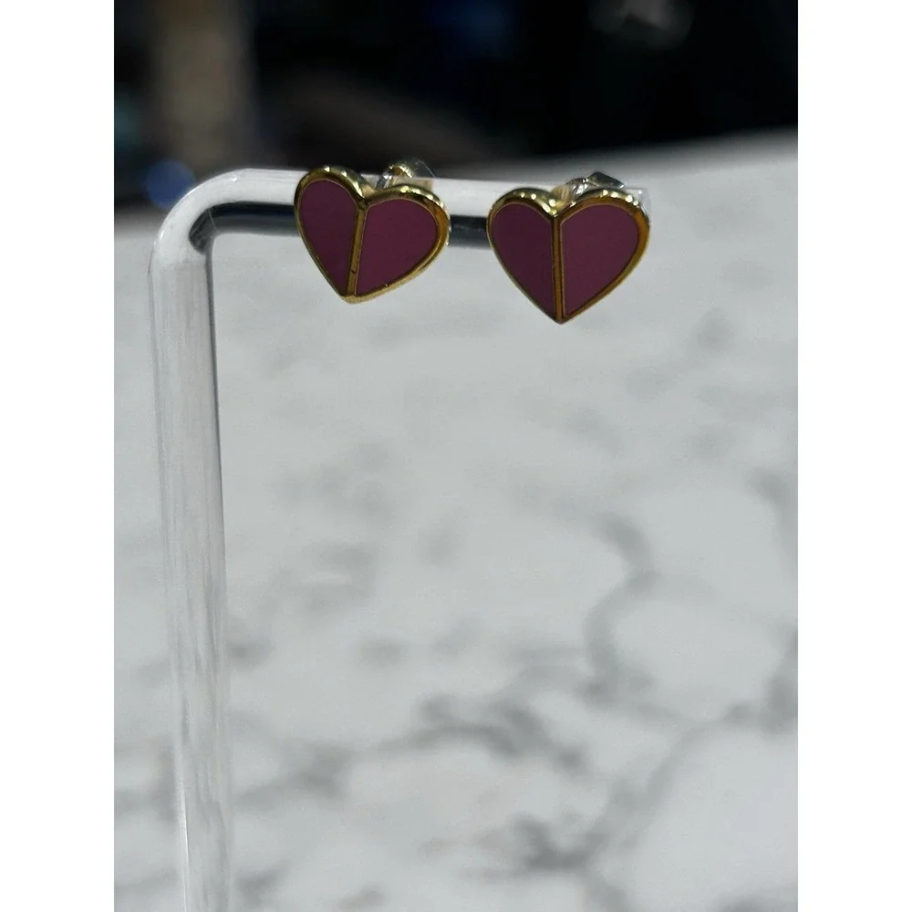 Kate Spade‎ Heritage Two Tone Pink Heart Stud Earrings